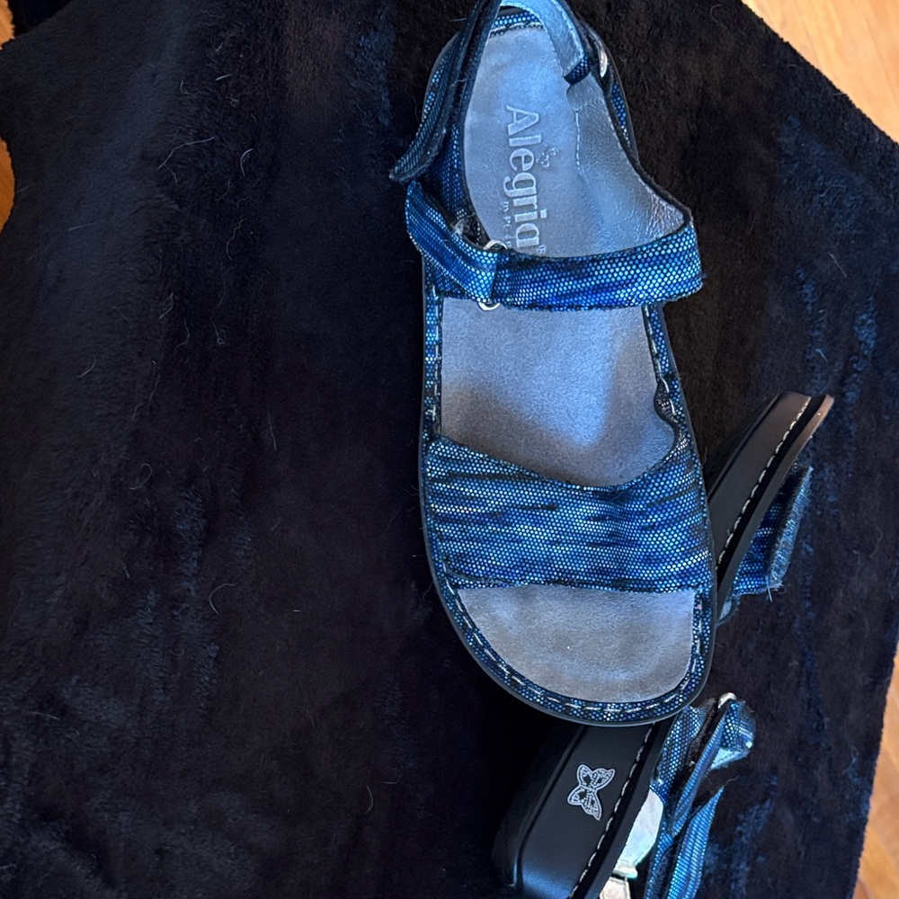Alegria Navy Strappy Sandals